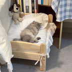 Solid Wood Cat Bed With Removable And Washable Cat Bed