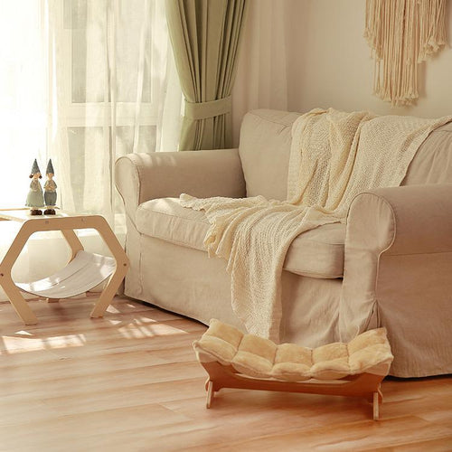 Cat And Dog Bed, All-Season Removable And Washable Wooden Cat Sofa