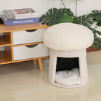 Creamy Mushroom Cat Bed Shoe Changing Stool