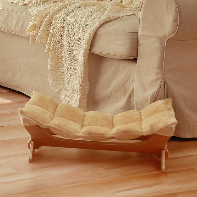 Cat And Dog Bed, All-Season Removable And Washable Wooden Cat Sofa